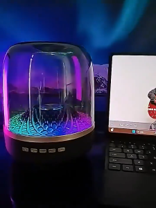 Desktop Subwoofer GLASS 5th Generation Bluetooth Audio GLASS Black Gold Collection Speaker 20-Hour Playtime Super Bass Portable Wireless Bluetooth Speaker Gaming Sound-bar Speakers