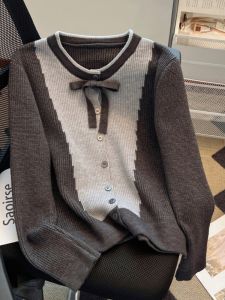 Áo Len Cardigan Dệt Kim Mềm Mại Phong Cách Hàn Quốc Cho Nữ Mùa Xuân Thu Đông Có Nút Cài Cổ Tròn Tay Dài Thường Ngày