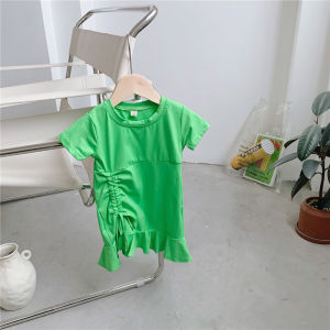 Váy Cotton Phong Cách Hàn Quốc Cho Bé Gái Mùa Hè Váy Trẻ Em T-shirt Váy Trẻ Em Thời Trang Cotton Nguyên Chất Cho Bé Gái