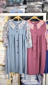Chocopeach Long Dress Rayon Mix Crincle Airflow Usia 3-11th