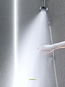Đầu Vòi Sen Lọc 5 Chế Độ Kiểu Mưa Cầm Tay Phụ Kiện Phòng Tắm Với Lỗ Xả Nước Lớn Chất Liệu Nhựa ABS Tròn Tăng Áp Cho Gia Đình
