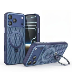 CHUBAN | 360 Rotation Ring Stand Magnetic Heat Dissipation Case For iPhone 17 16 15 14 13 12 Pro Max Shockproof Bumper Hard Phone Covers