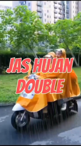 Jas Hujan Motor Gandeng 2 Kepala Boncengan Pria Wanita Dewasa Ponco Poncho Pelindung Motor Anti Air Angin Robek Mantel Hujan Kelelawar Terusan Waterproof