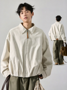 SZON | Áo Khoác Harrington Nam Mùa Xuân Thu Phong Cách Mỹ Rộng Rãi Đa Năng