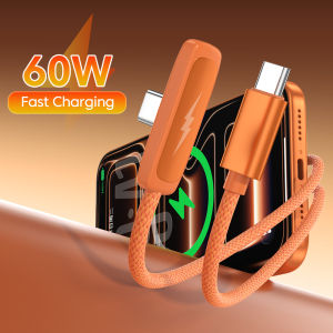 other | PD60W USB C To Type C Super Fast Charging Right Angle Data Cable For iPhone 15 16 17 Samsung Android Nylon Braided Charge Cable