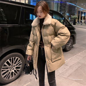 Womens Thickened down Cotton Jacket Mid-Length Fashionable Warm Coat Korean Style Commute Winter 2024 New Arrival