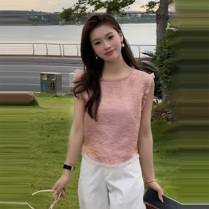 เสื้อเชิ้ตแขนกุดสไตล์เกาหลีสำหรับผู้หญิง ทรงหลวม ผ้าโพลีเอสเตอร์ ระบายอากาศได้ดี ทรงปกติ ปกโปโล ปกติ