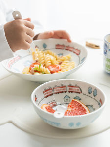 Bát Ăn Trưa Bằng Gốm Sứ Meitetsu Dễ Thương Cho Trẻ Em Hình Hoạt Hình Bát Ăn Trưa Và Cốc Cà Phê Hình Tròn Phong Cách Nhật Bản