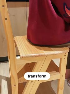 Bamboo Solid Woo Ladder Chair Multi-function Household Ladder Chair Folding Dual-use Ladder Stool Indoor Climbing Pedal Stair 折叠梯椅