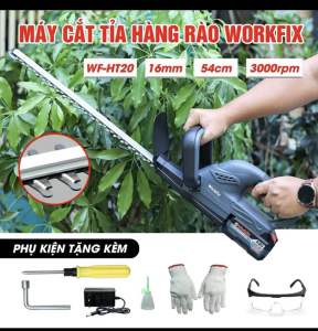 Máy cắt tỉa hàng rào cắt cây cảnh WORKFIX Chính hãng - Động cơ lõi đồng 100% - chân pin phổ thông 4cm - BH 6 tháng