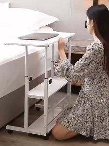 Adjustable Bedside Laptop Table Mobile Bedside Laptop Table With Wheels Small Office Desk Writing Working Table For Bedroom Study Work Simple Lazy Wood Table