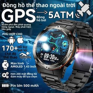 Đồng Hồ Thông Minh Quân Sự Ngoài Trời T-Rex 3 Dành Cho Nam Giới GPS NFC Cuộc Gọi Bluetooth IP68 Đồng Hồ Thể Thao Theo Dõi Sức Khỏe Và Thể Dục Chống Nước Có Đèn Hồng Ngoại