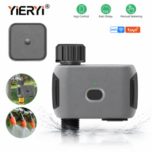 YIERYI Solar WiFi Water Timer 1/2 Zone Smart Irrigation Controller APP Garden Sprinkler Automatic USB Rechargeable + Gateway