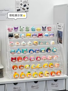 Large Capacity Acrylic Display Stand Cute Particle Multi-layer Partition Home Desktop Display Shelf Toy Storage Organizer