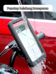 COOBOWE Waterproof Motorcycle Bike Phone Hold Case 001 360 Rotasi Anti Shock Handle Fixed Phone Bracket Motor Holder Transparan Ponsel Aksesoris