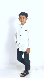 KawiKa - Kemeja Anak Cowok Kerah Shanghai 2-12 Tahun| Baju Koko Kemko Anak Laki Laki Lengan Panjang