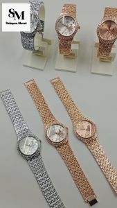 Vinarose F1673: Jam Tangan Wanita Rantai Kecil Tanggal Aktif Terbaru Original 100% Women Watches Jam Cewek motif Bunga Jam Rantai Permata