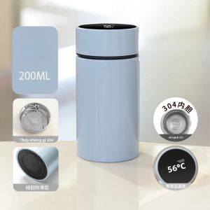Cốc Giữ Nhiệt Bỏ Túi Thông Minh 200ml Bình Nước Chân Không Bằng Thép Không Gỉ Có Màn Hình Hiển Thị Nhiệt Độ Và Bộ Lọc Cốc Giữ Nhiệt Di Động Thân Thiện Với Môi Trường Dành Cho Mọi Người Yêu Thích