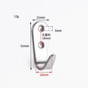 5 PCS Double Hole Hook Heavy Duty Stainless Steel Wall Hook Waterproof Hook Bathroom Hanging Towel Key Coat Bag