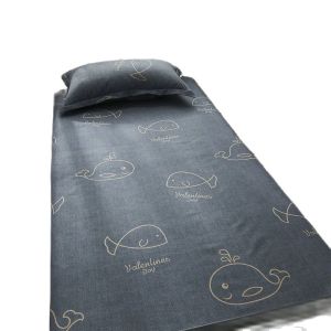 120x210cm Bed Sheet 1pc For Single Bed Modern 100% Polyester Flat Sheets Whale Grid Print Dormitory Home Bed Linens Bedspread