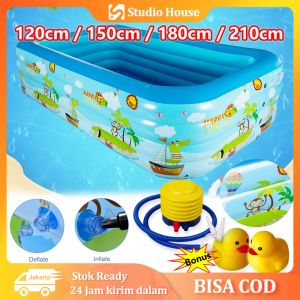 Kolam Renang Karet Anak Swimming Pool Karakter Kolam Berenang Karet Plastik Pompa Angin 1.2/1.5/1.8/2.1 Meter Kolam Renang Anak Mandi Bola Jumbo kolamrenang anak besar murah Swimming Pool Karakter Kolam Pompa Angin Injak Manual