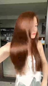 Thuốc nhuộm tóc Nâu Thuốc nhuộm tóc màu Nâu Đồng Ánh Cam Minhair tặng kèm oxi trợ dưỡng và bao tay