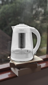 CORELLE SEKA All Rounder Glass Kettle with Rainbow Light 1.7L - Korean-style Minimalist White