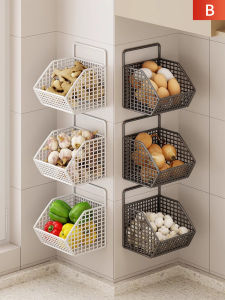 evesigar | Wall Mounted Hole Free 2-Layer Spice Storage Rack