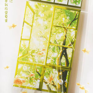 Dream Nucleus DIY Scrapbooking Tape Staircase Landscape Large Background Vintage Chinese Style Window Handmade Paper Tape