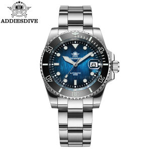 ADDIESDIVE Luxury Mens Automatic Mechanical Watch 200m Waterproof BGW9 Blue Luminous Fashionable Mens Gift Box Watch AD2536