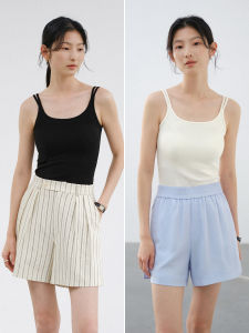 Áo Vest Nữ Mùa Hè 2025 Thiết Kế Mới Nhẹ Ôm Vừa Vặn Ngắn Áo Khoác Ngoài Dây Đeo Vai Đôi Áo Chui Đầu Cổ Chữ V