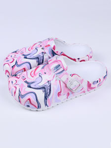 Women Indoor Slippers Printing Mule Clogs EVA Soles Adjustable Strap Slip-On Nurse Shoes Comfortable Work Clog Shoes For Women