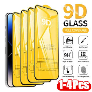 1-4PCS 9D Tempered Glass for iPhone 18 17 Pro Max 16 15 14 Air 16e 11 12 13 Mini Screen Protectors For iPhone XR XS Max 7 8 Plus