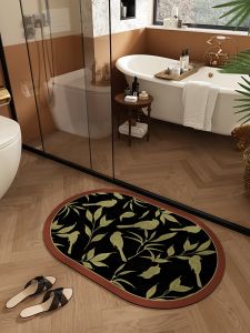 American Style Bathroom Mat Toilet Entrance Anti-Slip Pad Dry Wet Separation Foot Pad Silicon Dendroid Absorbent Rug