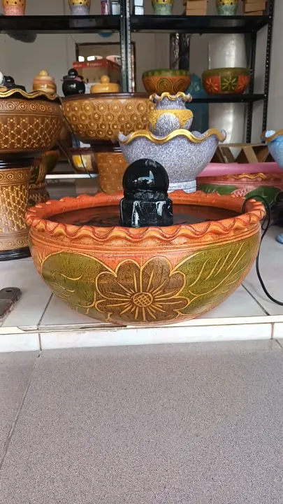 อ่างน้ำดินเผา 16 นิ้ว ขัดมันเคลือบเงา