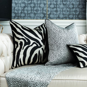 Ghế Sofa Gỗ Hồng Mộc Đen Trắng Sọc Hiện Đại Sang Trọng