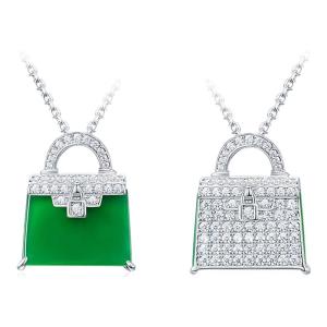AILEQ | Natural Jade Standard Silver Light Luxury Women Necklace