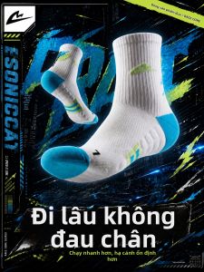 SONICCAT | Vớ Thể Thao Chống Trượt Kháng Mùi Mid Calf