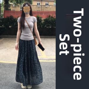 unifittoo | Summer 2026 New Blue Floral Half Dress For Petite Women
