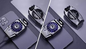 Mobile Phone Cooler，Universal Mini Radiator Mobile Phone Cooling Fan Radiator Turbo Hurricane Game Cooler Cell Phone Cool Heat Sink Same Live Cooling Artifact Extend Battery Life Gaming Heat Sink Audio Aux Radiator