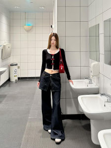 High Waist Wide Leg Jeans Womens Spring Autumn Loose Lazy Style Tassel Decorated Denim Pants Casual Loose Fit Trousers