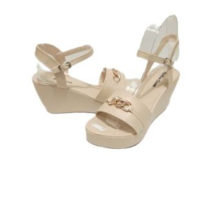 nadine olshop sspatu sendal wedges slop tali gesper variasi rantai emas elegan na006