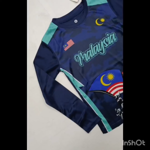 [1-12 TAHUN] BAJU JERSI MERDEKA BUDAK YANG BERLENGAN PANJANG