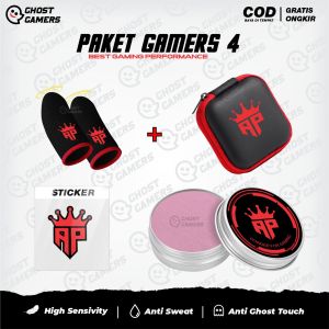 [ Paket Gamers 4 ] Sarung Jempol Ap King Andra ST Anti Keringat Responsive Buat Game ff pubg mobile Legends Finger Touch Premium