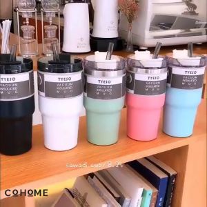 Ly giữ nhiệt có ống hút 600ml Bình nước Inox 304 cao cấp giữ nhiệt 10-12 tiếng nắp chống tràn BH 12 Tháng