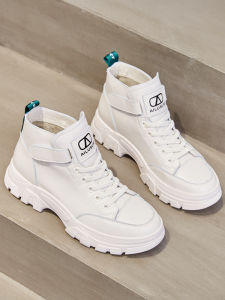 Trendy Short Boots Womens High Help Martin Boots Casual All-Match Autumn Winter Fashion Boots Comfortable Leather Inner Fleece