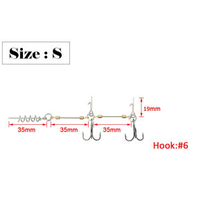 Rosewood Pike Fishing Stinger Rig Double Hook Rigging Big Game Soft Bait Fishhook With Screw Connector Set Pike Musky Tackle