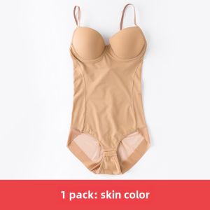 Postpartum Womens One-Piece Shapewear Bodysuit Wireless Bra Strap Slimming Sculpting Seamless Comfortable Underwear