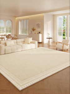 BOZK | Elegant Washable French Cream Style Noise Reducing Carpet