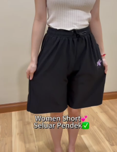 Seluar Pendek Cotton Pocket Pinggang Getah/Selur Pendek Rumah/Women Casual Short Pants/Bottom Women/Seluar Wanita